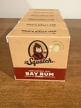 Dr. Squatch Bay Rum Men’s Natural Soap - 6 Pack New In Box